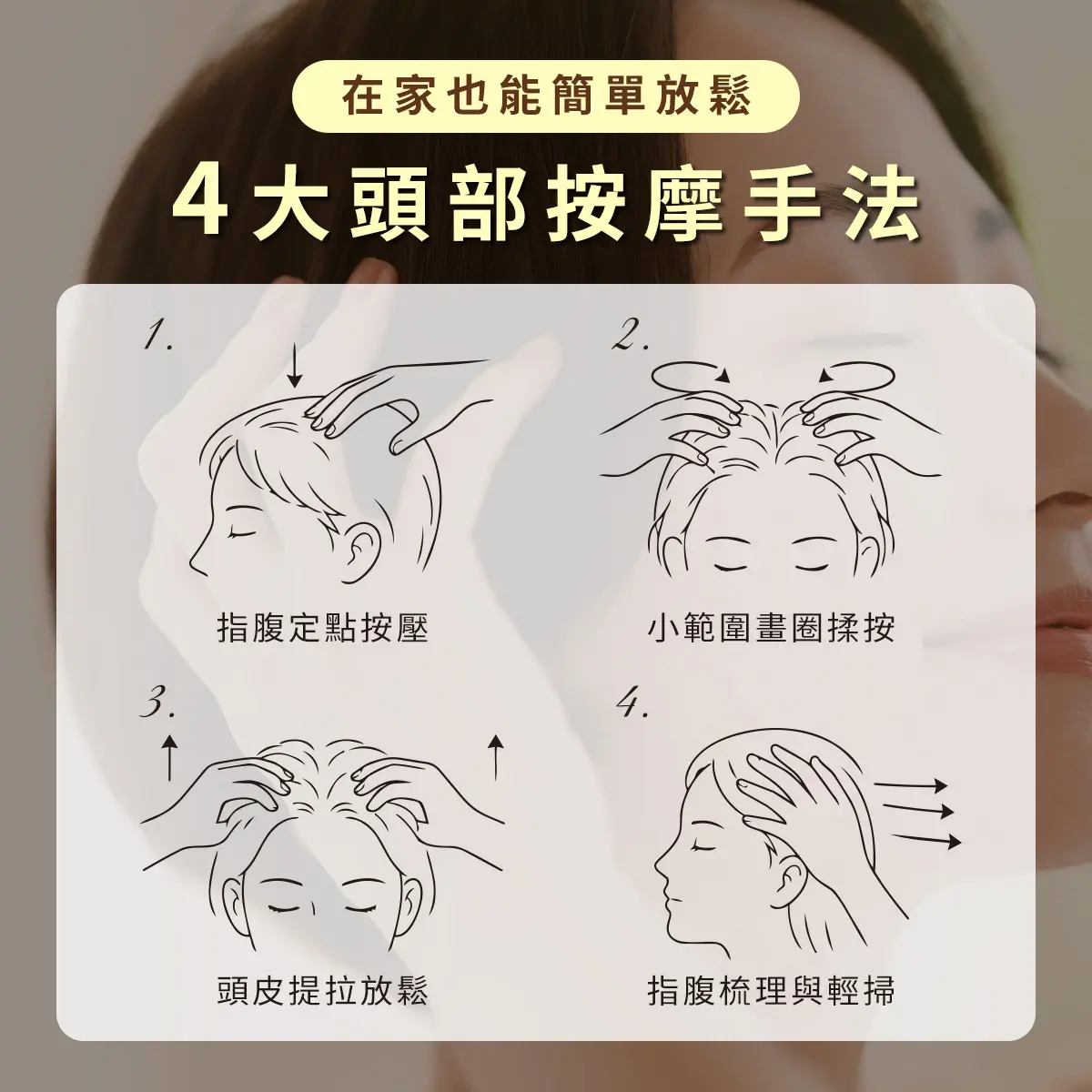 頭部按摩手法懶人包:5個穴位+4大按摩手法,幫助舒緩疲勞與緊繃!-圖2