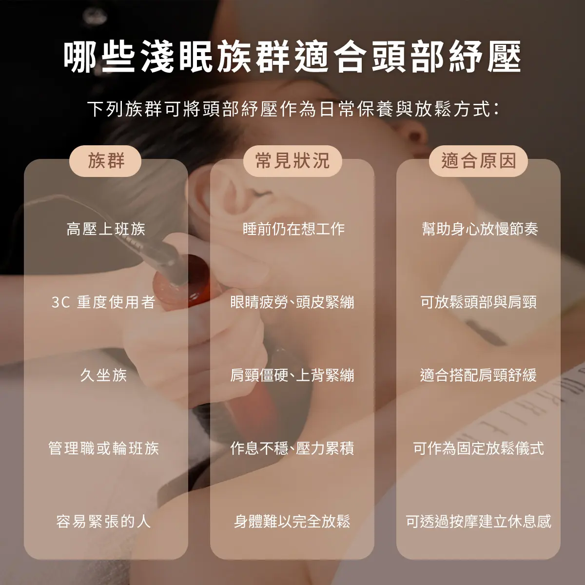 淺眠適合做頭部按摩嗎?一次看懂適合族群、原理與注意事項-圖3